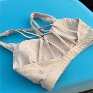 Women's Beige Strappy Sports Bra Lululemon